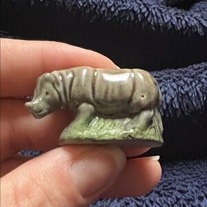 Vintage Collectable Wade Whimsies Rhino Figurine - Cute Rhinoceros
